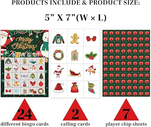 Miniatura 2 de Tarjetas de Bingo de Navidad, Juego de Bingo de Navidad, para Año Nuevo Juegos de Fiesta de Navidad Favores Suministros, Juego de Grupo - 24