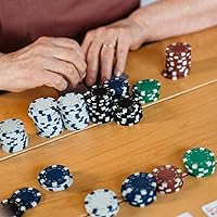 Vista 7 de LUOBAO Juego de fichas de póquer para Texas Holdem, blackjack, torneos con estuche de aluminio, 2 barajas de cartas, distribuidor, ciego pequeño