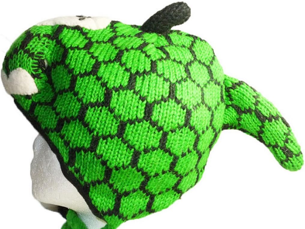 Turtle animal Hat Hand Knit NP002 100 Wool Pilot Ski