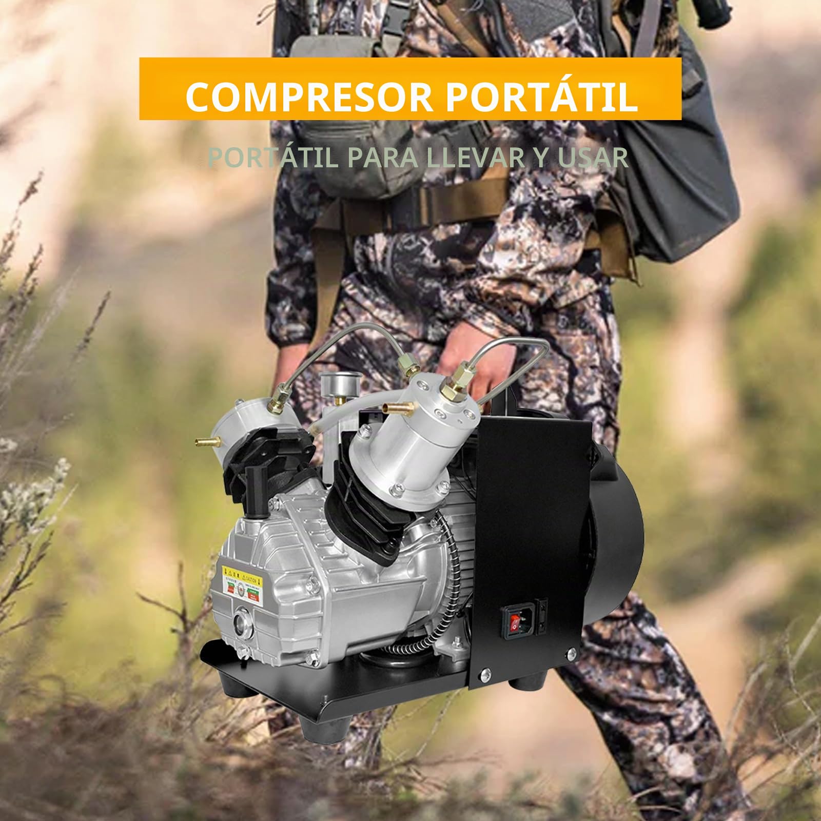 TUXING PCP 4500 psi/300 bar/30 MPa compresor de alta presión para tanque de buceo, rifle de aire y pistola de paintball, con compresor portátil mini