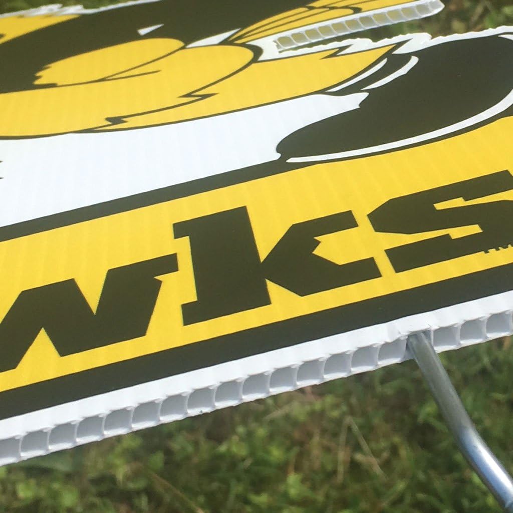 VictoryStore Yard Sign Outdoor Lawn Decorations, University of Iowa Herky Yard Sign with 2 Stakes