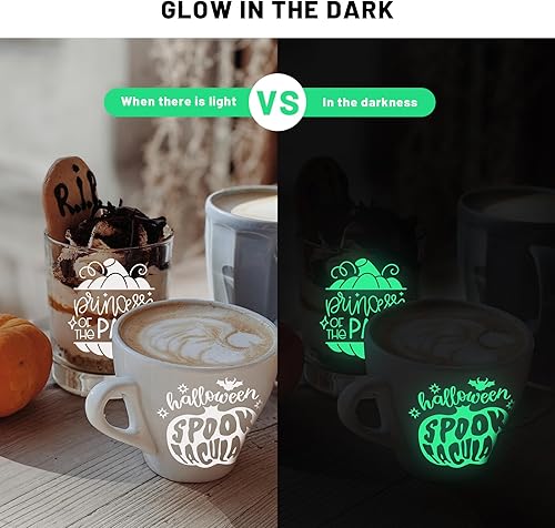 Miniatura 2 de GIRAFVINYL Vinilo que brilla en la oscuridad, rollo de vinilo permanente que brilla en la oscuridad, vinilo mate de 12 pulgadas y 6 pies para