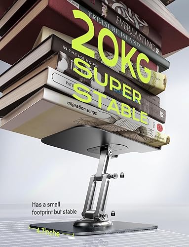 Miniatura 6 de LISEN Soporte ajustable para iPad para escritorio, 2025 para iPad, soporte de pantalla giratorio, accesorios de oficina para escritorio para