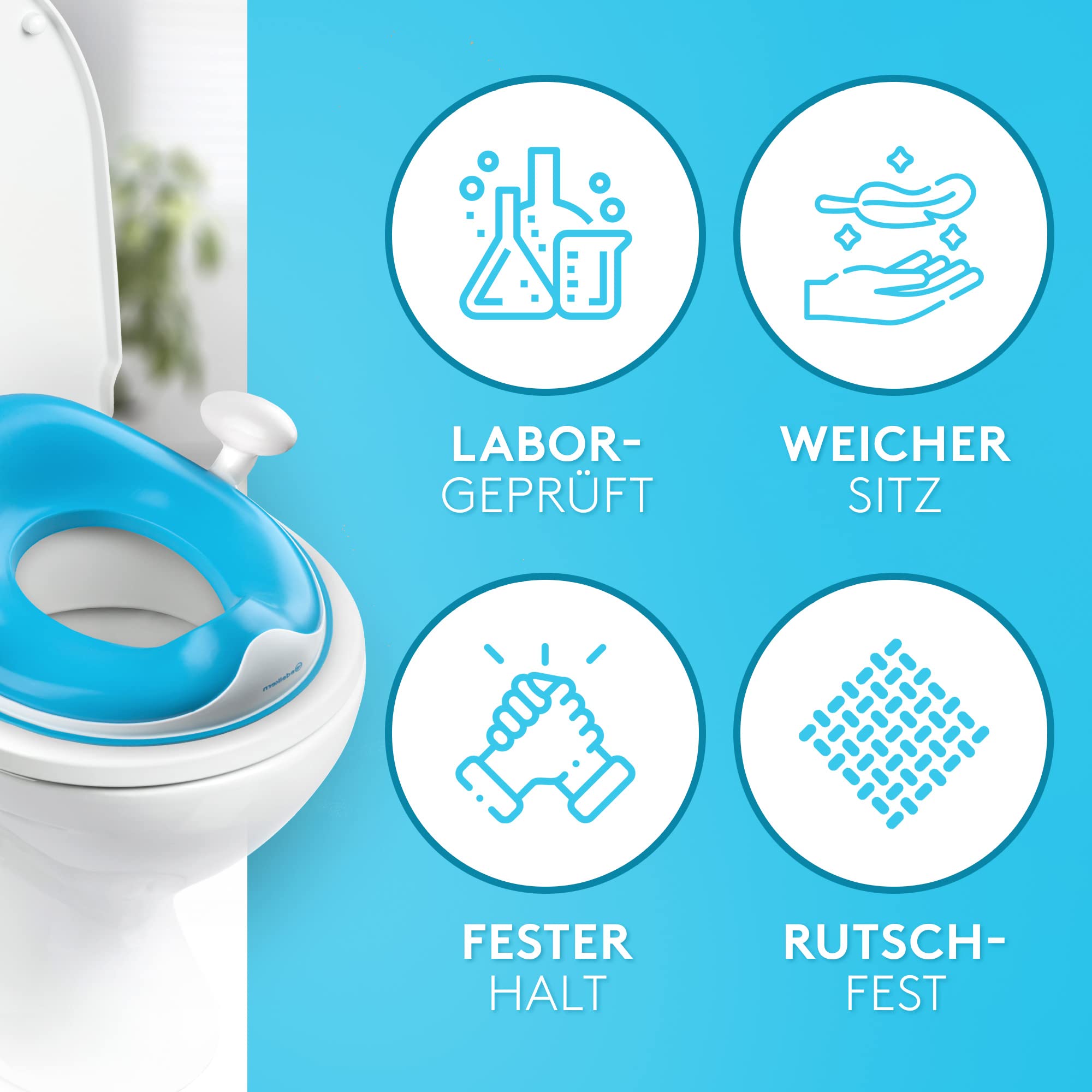 Edelkern Deska sedesowa dla dzieci – ergonomiczna deska sedesowa dla dzieci [do 50 kg] – uniwersalna nakładka toaletowa dla dzieci z uchwytami – bezpieczna deska sedesowa dla dzieci z ochroną przed