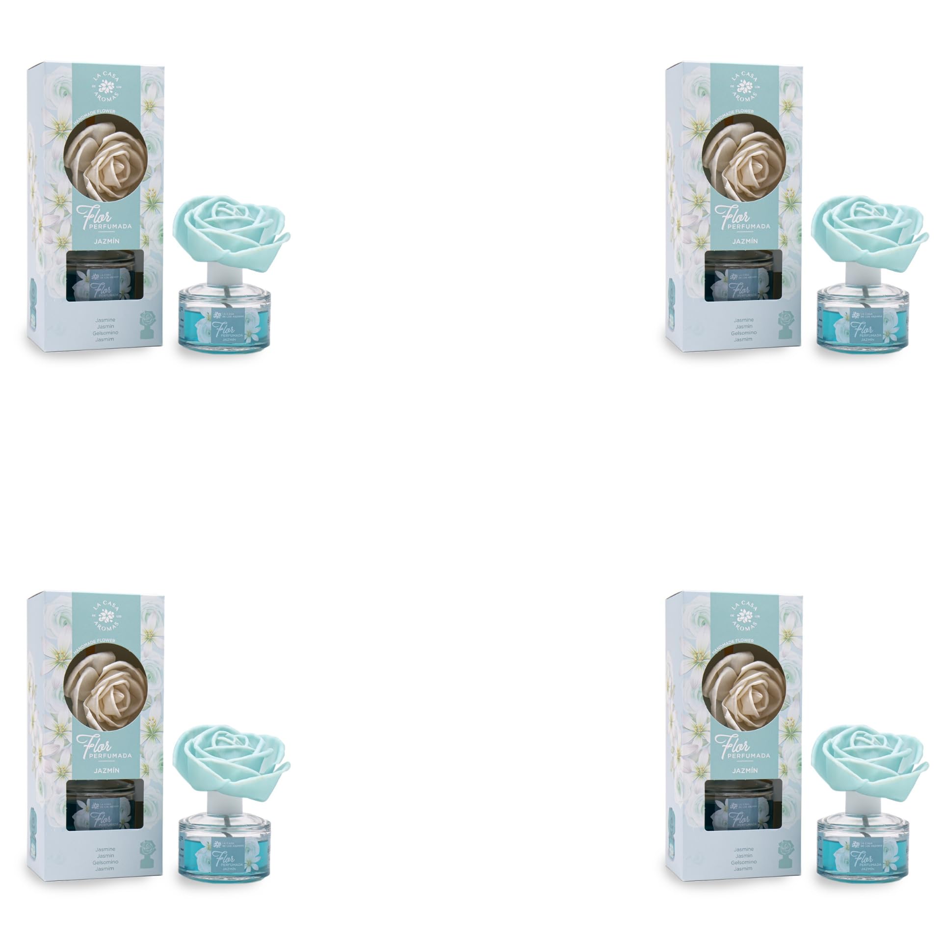 BricoLoco. Mikado dolce decorativo fiore 65ml aroma gelsomino. Più comodo e sicuro delle candele. Deodorante per la casa, la Aroma fresco. Decorazione. Aromaterapia. (4 pezzi)