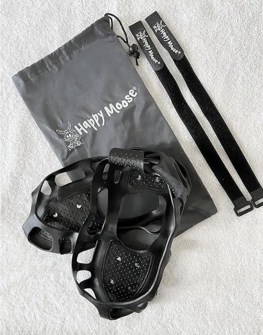 Traction Cleat for Walking on Snow and Ice - Happy Moose Ice Traction Walkers (1 Pair) (Medium)