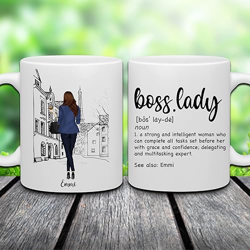 Miniatura 9 de Taza de café personalizada para mujer, taza de café personalizada de 11 onzas, taza de café para jefe y dama jefa, regalos de cumpleaños de