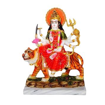 Fabzone देवी मां दुर्गा देवी संगमरमर की मूर्ति मूर्ति शेरावली माता रानी आध्यात्मिक पूजा वास्तु शोपीस मूर्ति - धार्मिक मूर्ति पूजा गिफ्ट आइटम ...