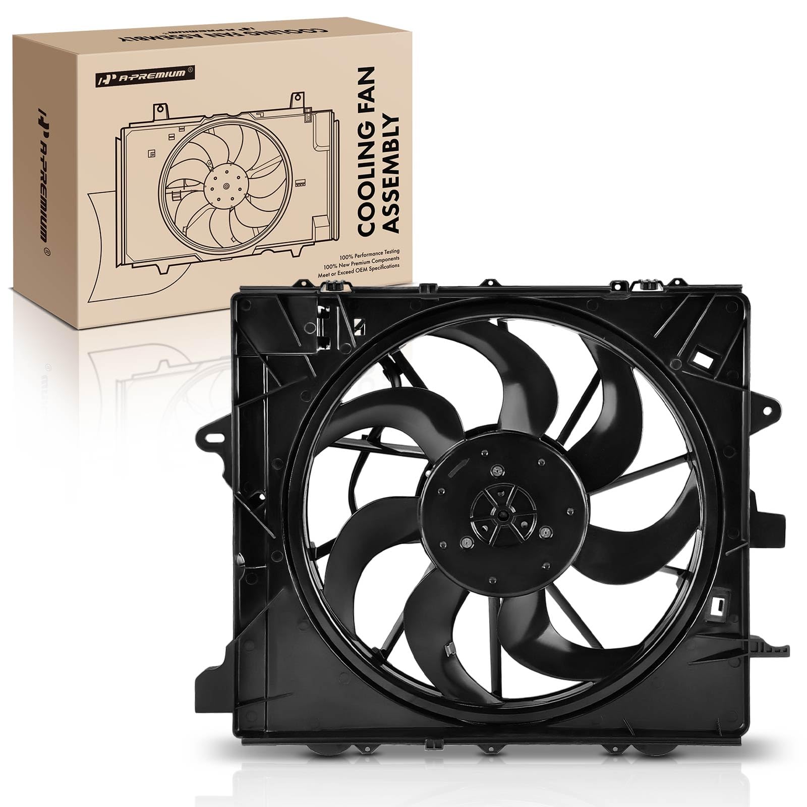 A-Premium Engine Radiator Cooling Fan Assembly with Brushless Motor Compatible with Select Chevrolet & Cadillac Models - Camaro 2016-2020, CTS 2016-2019, ATS 2016-2019 - Replace# 23458695