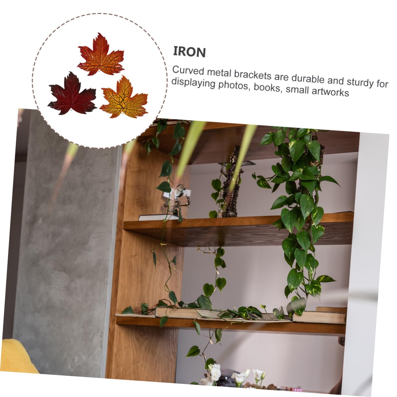 3 Pièces Décoration Suspendue Forgé Érable Artificielles Fissurées Lot pour Maison Fête et Décoration Murale Automne