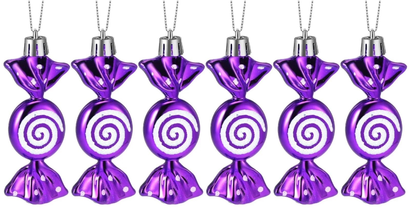 UKDeals Direct® Christmas Candy Decoration Candy Props Christmas Tree Hanging Ornament Candy Baubles 6pcs (Purple)