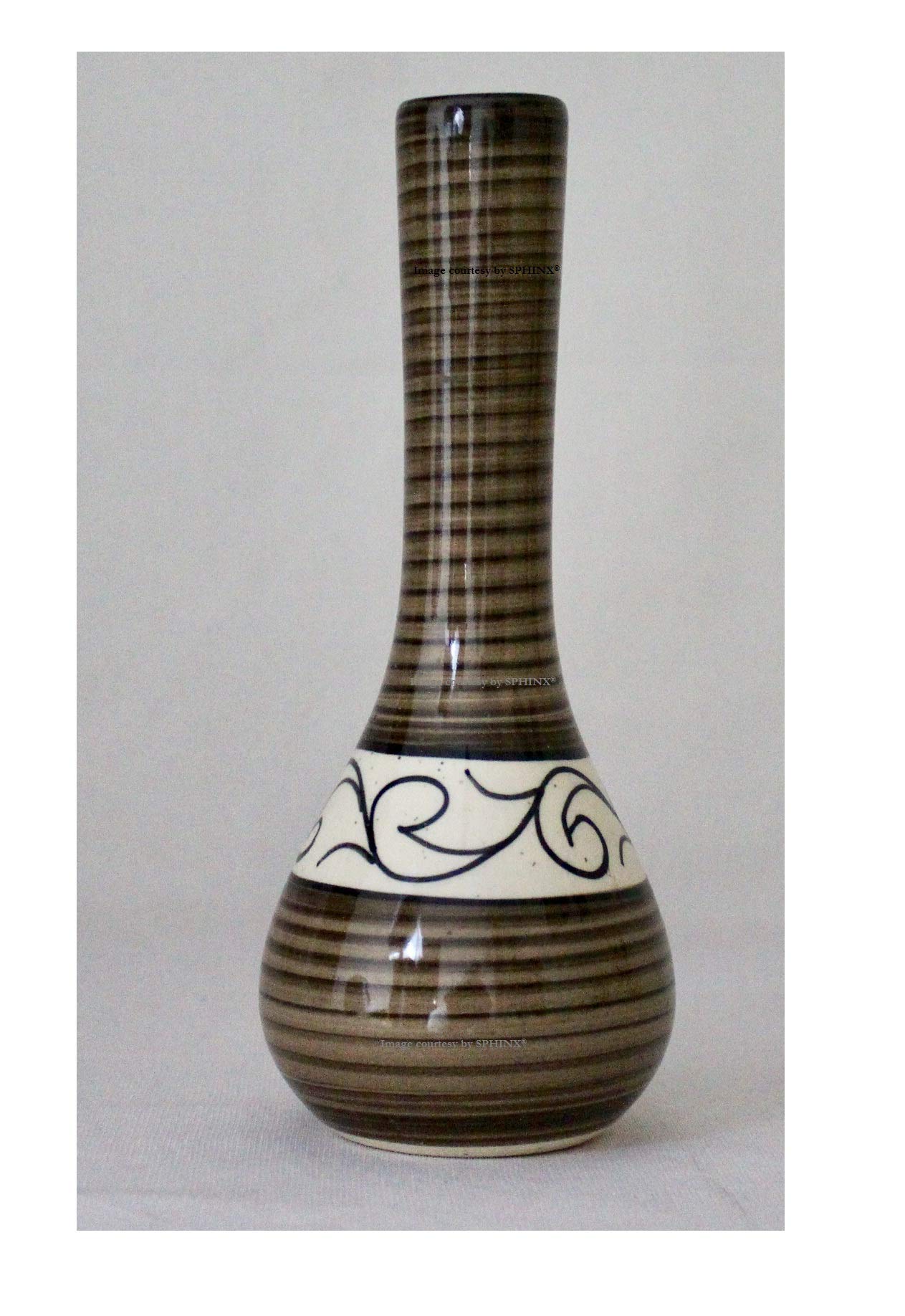 SPHINX Stoneware Hand-painted Ceramic Vase for decor - 1 piece (Height: Approx. 8 Inches/20 cms)