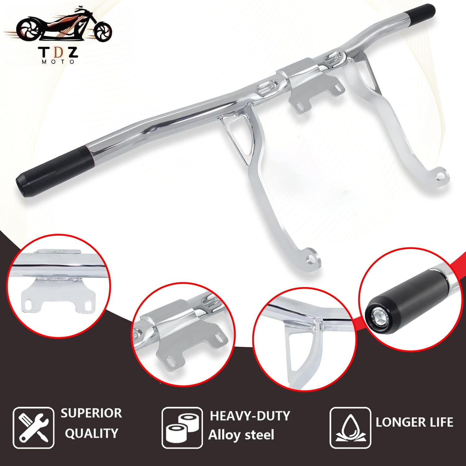 2014-2023 TDZ 1-1/4" Chrome Crash Bar Engine Guard for Harley Touring Street Glide Road Glide Road King Electra/Ultra Models【Buying Colorful Wheels for Matching is More Fashionable】