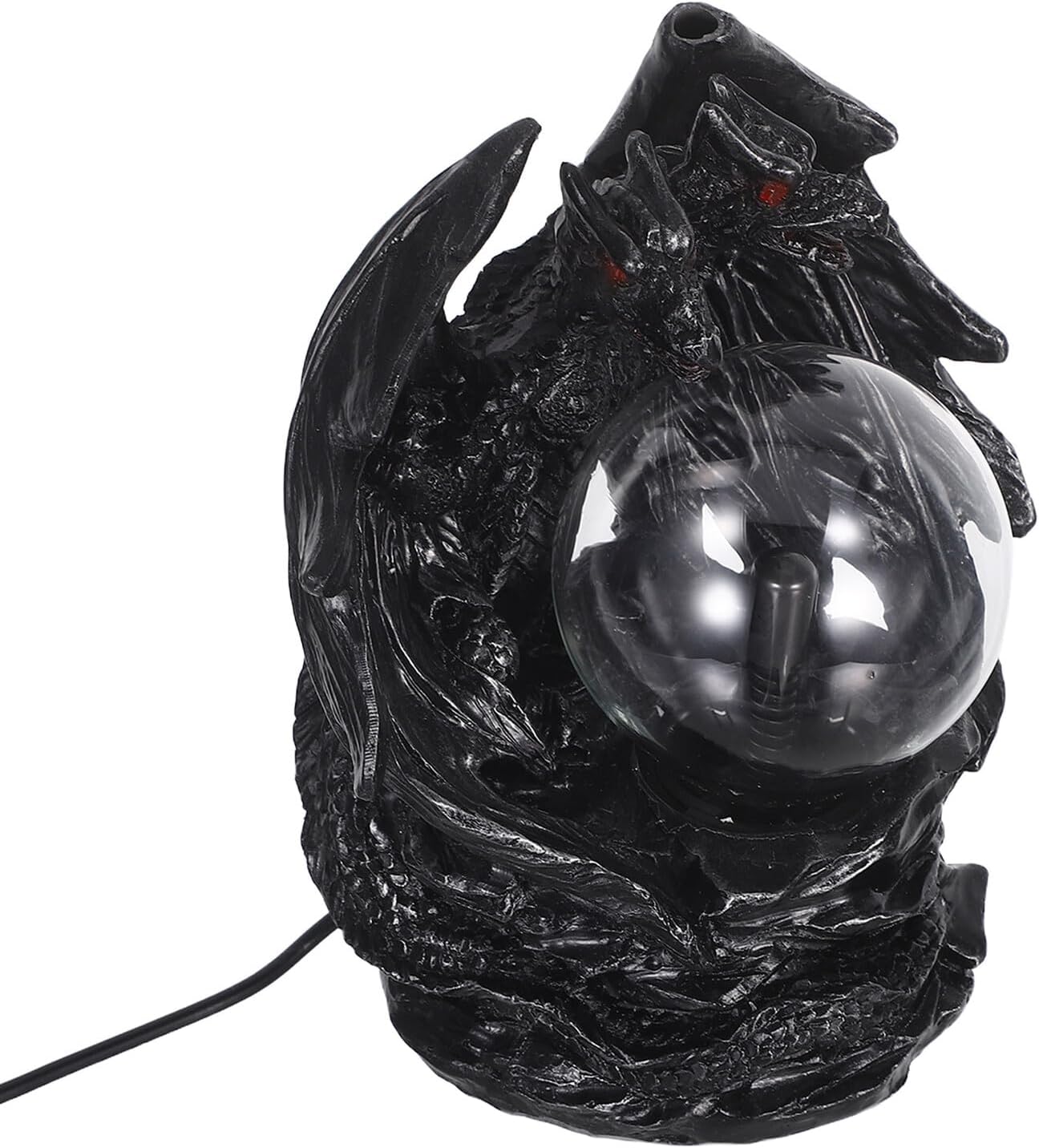NUOBESTY USB Powered Gothic Dragon Plasma Ball Lamp with Electrostatic Touch Globe Color-Changing Fantasy Night Light for Halloween Decor and Dragon Ornaments Adults