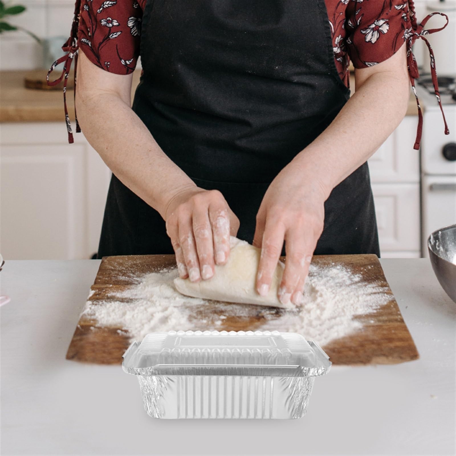 Jednorazowe naczynia kuchenne 50 szt. Patelnie z folii aluminiowej Formy do pieczenia pokrywką Akcesoria grillowania Pojemniki gotowania Pieczenie