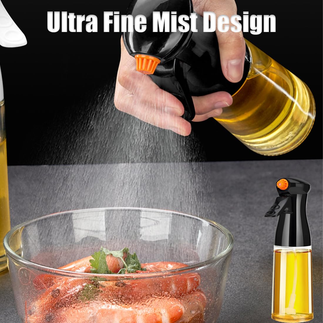 Jamle Oliver - Spray de aceite de 200 ml, pulverizador de aceitunas para cocinar, ampliamente adecuado para freidora de aire, barbacoa, hornear, ensalada (2 unidades-B)