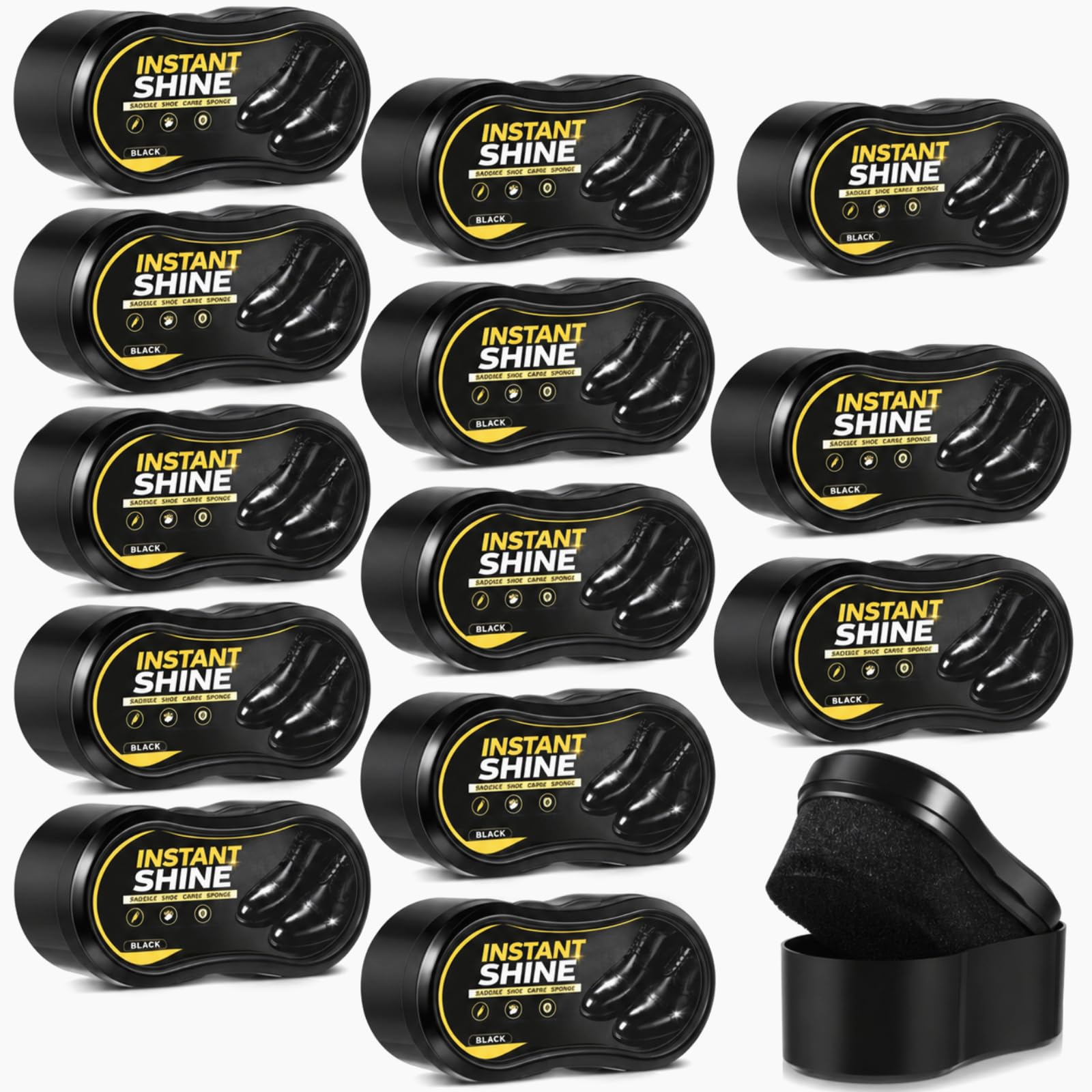 Loopeer 12Pcs Shoe Shine Sponge, Instant Leather Care