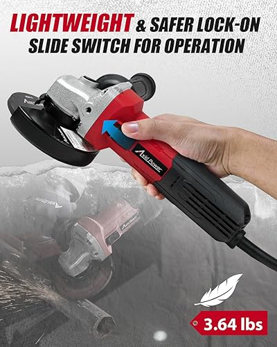 Miniatura 6 de AVID POWER Amoladora angular de 7.5 amperios y 4-12 pulgadas, herramientas eléctricas con muelas, ruedas de corte, disco de solapa y mango auxiliar