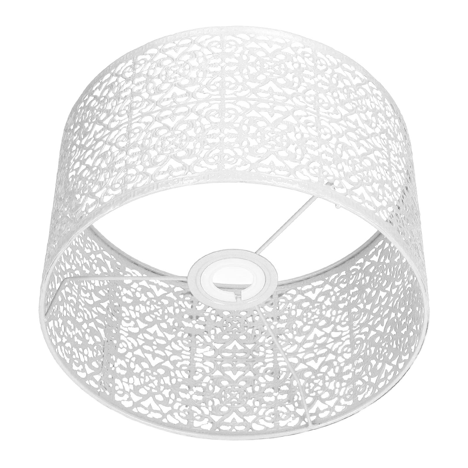 Abat Jour Petit Abat Jour En Fer Pour Lampe De Table Et Lampadaire E27 E14 Universel En Métal (Blanc)