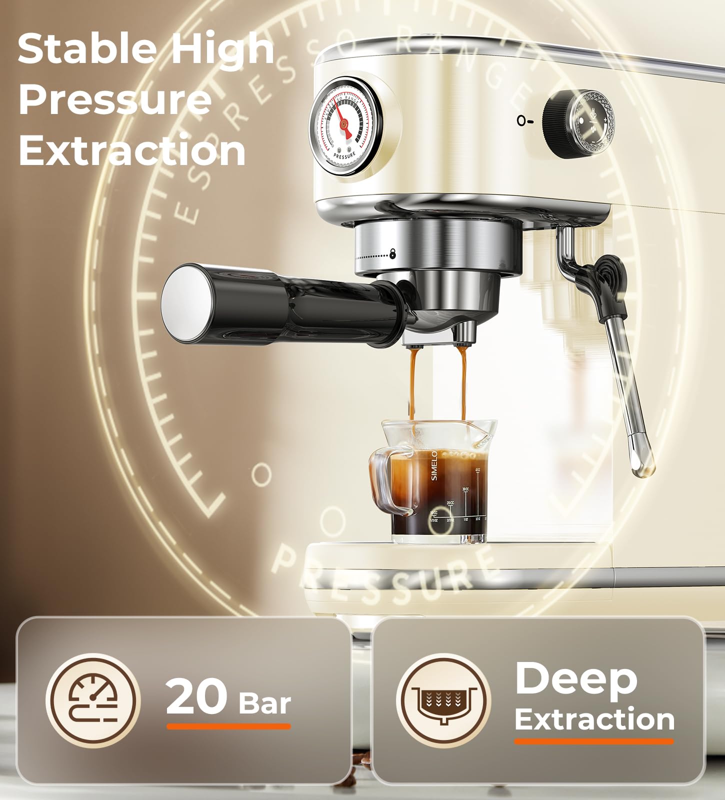 atatix Espresso Machine with Milk Frother, 20 Bar Pressure Espresso Maker view 4