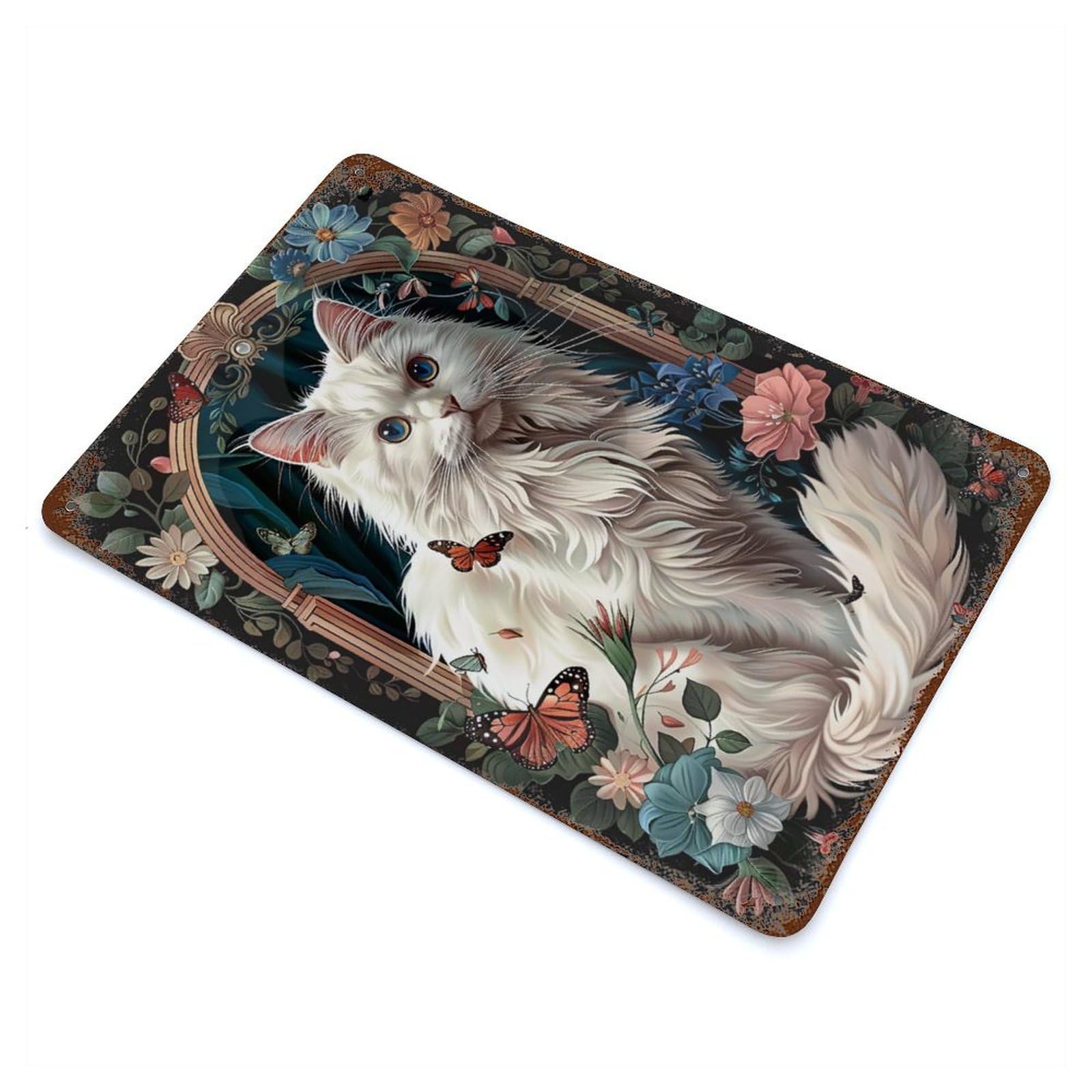 Garage Style Turkish Angora Rust Effect Tin Sign 11.8"x7.9", Vintage Wall Decor for Bar And Workshop