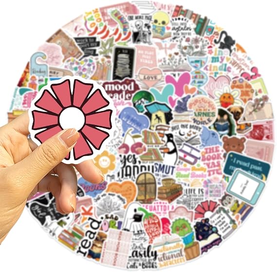 125 PCS Book Stickers for Kindle, Bookish Sticker Pack for IPAD, Laptop, Ebook Readers Cute Booktok Vinyl Decals Water Bottle Girls Holographic Waterproof Funny Kindle Stickers