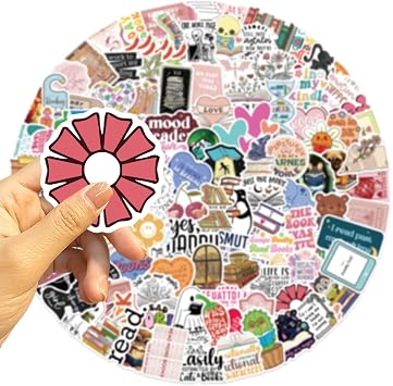 125 PCS Book Stickers for Kindle, Bookish Sticker Pack for IPAD, Laptop, Ebook Readers Cute Booktok Vinyl Decals Water Bottle Girls Holographic Waterproof Funny Kindle Stickers