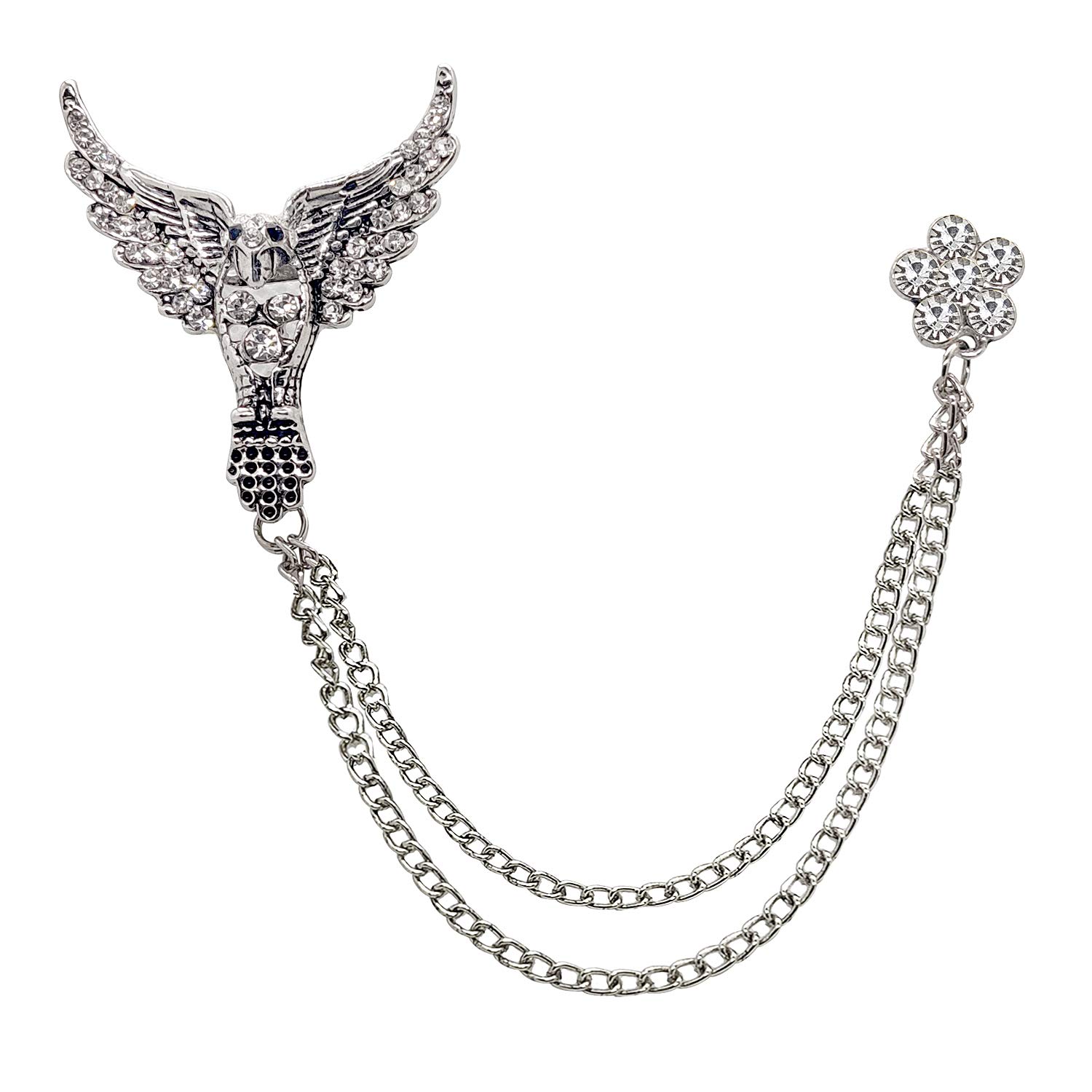 FURE Double Chain Phoenix Brooch (Antic Rhodium) for Men (B08BRZQ9LH) Amazon Price History, Amazon Price Tracker