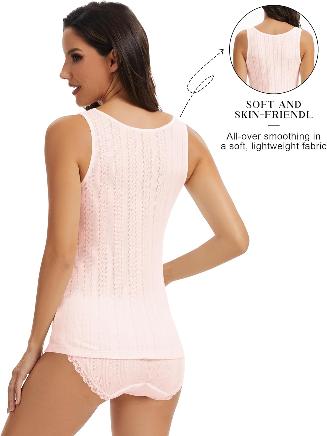 Lace Camisole for Women Cotton Tank Tops Airy Soft Comfy Stretch Cami Undershirt for Layering - Image 4