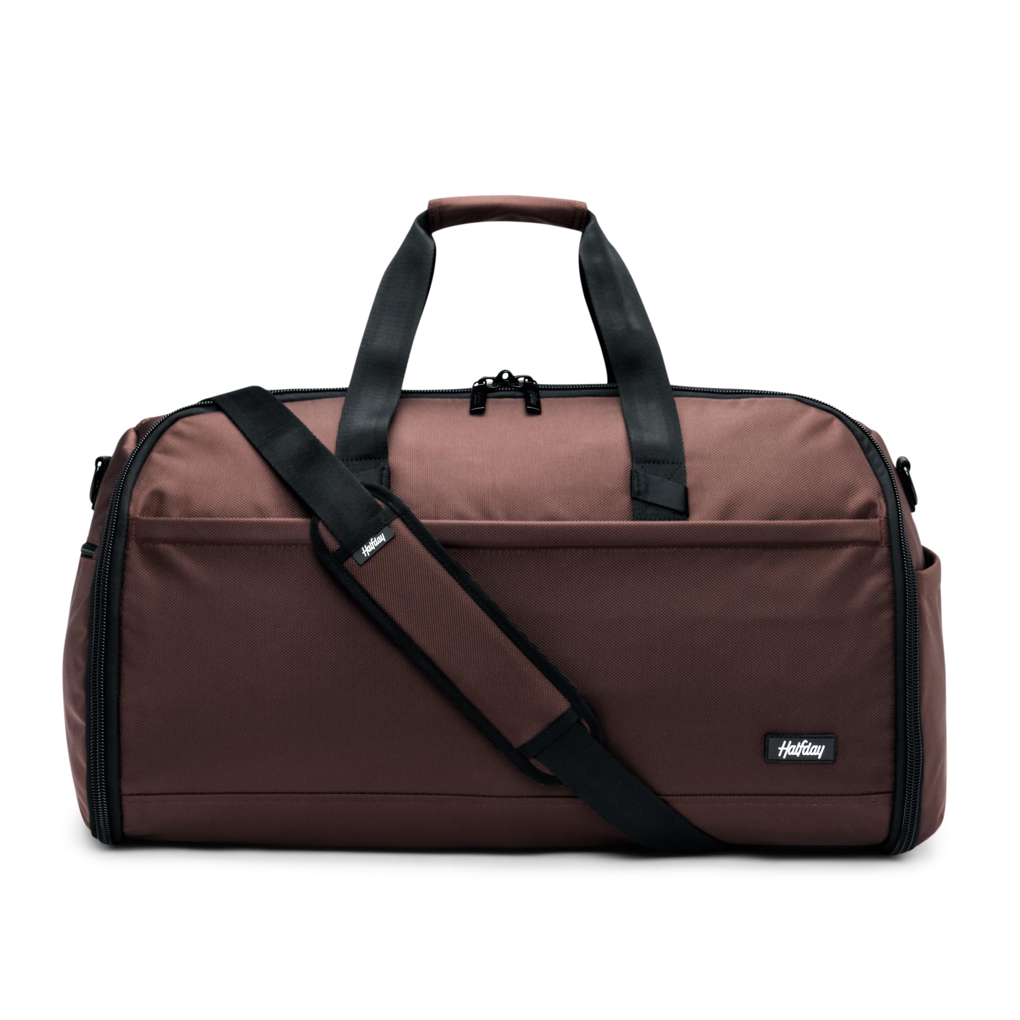 Halfday Convertible 2-in-1 Premium Garment Duffel Weekender Bag 45L | Wrinkle-Free Travel, Hanging Suit Compartment, Shoe Pockets, Trolley Sleeve. Balistic Nylon Carry-On, Port