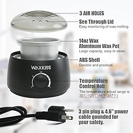 Waxkiss 14Oz Wax Warmer for Hair Removal, Professional Wax Melting Machine for Women Men With Aluminum Pot And See-Through Lid