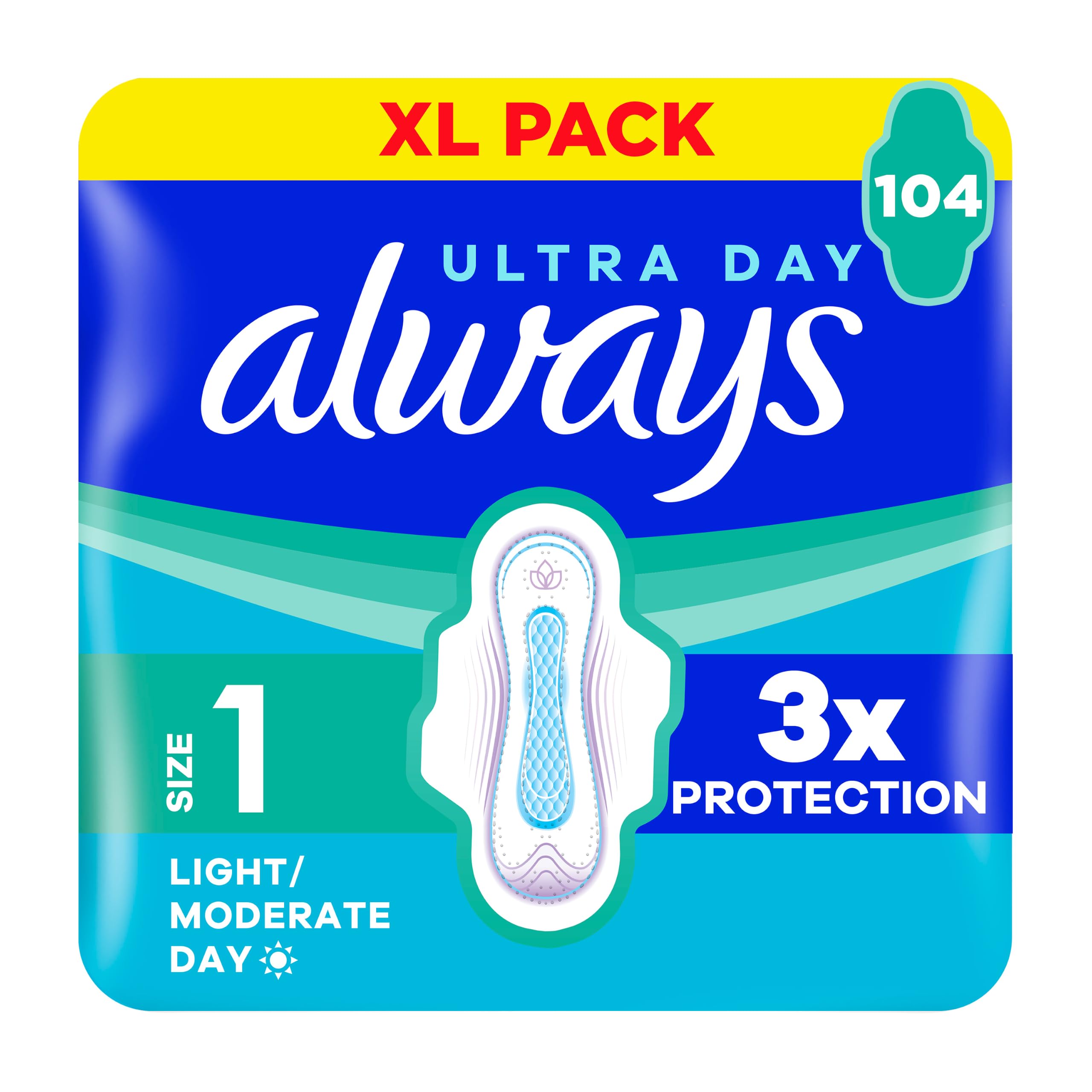 Always Ultra Pads Normal Size 1 XL Pack 104CT
