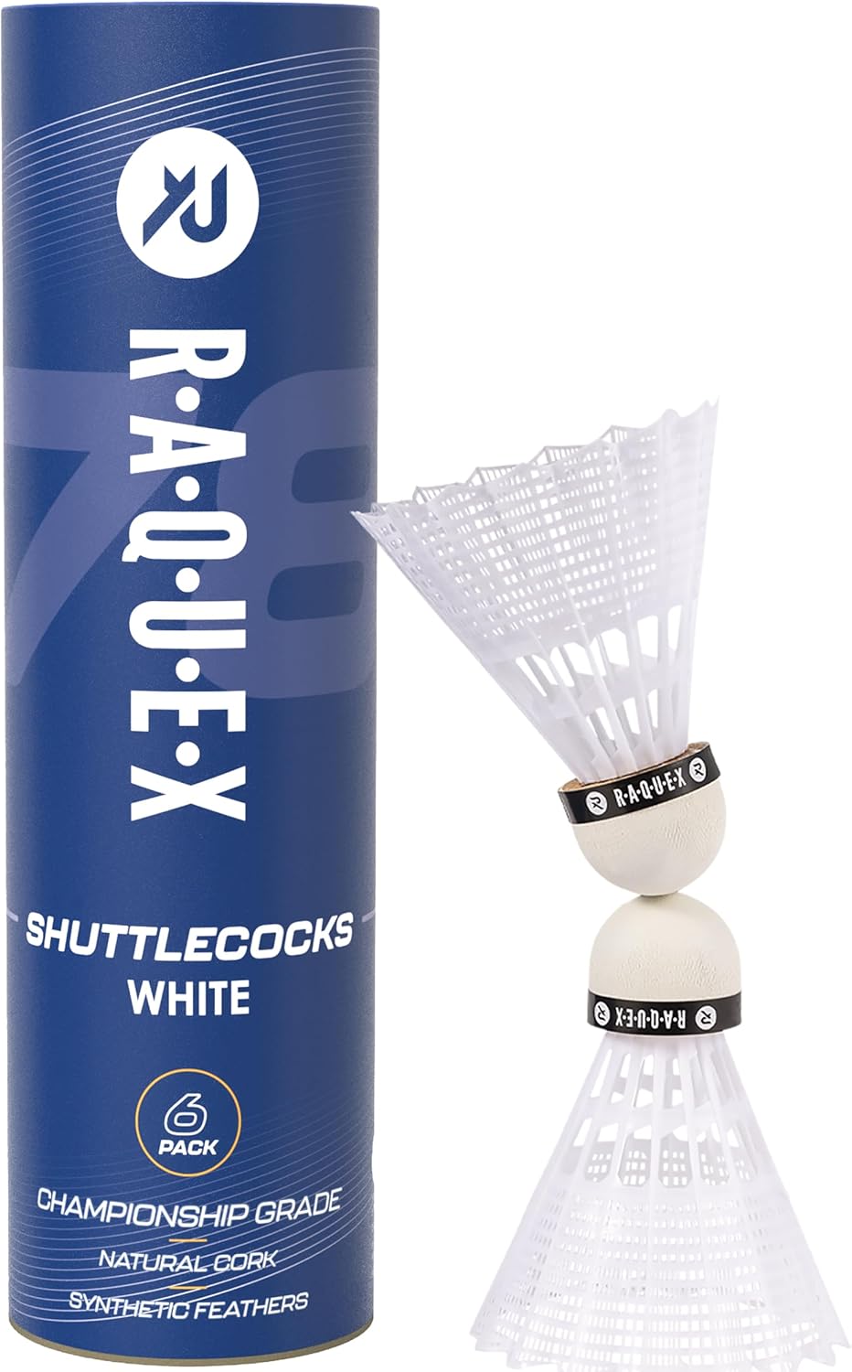 Raquex Badminton Shuttlecocks - Yellow/White, Tube of 6 - All Natural Cork Shuttlecocks, Nylon Feathers - Three Speed Options – Indoor Outdoor Durable Badminton Shuttles — image 10