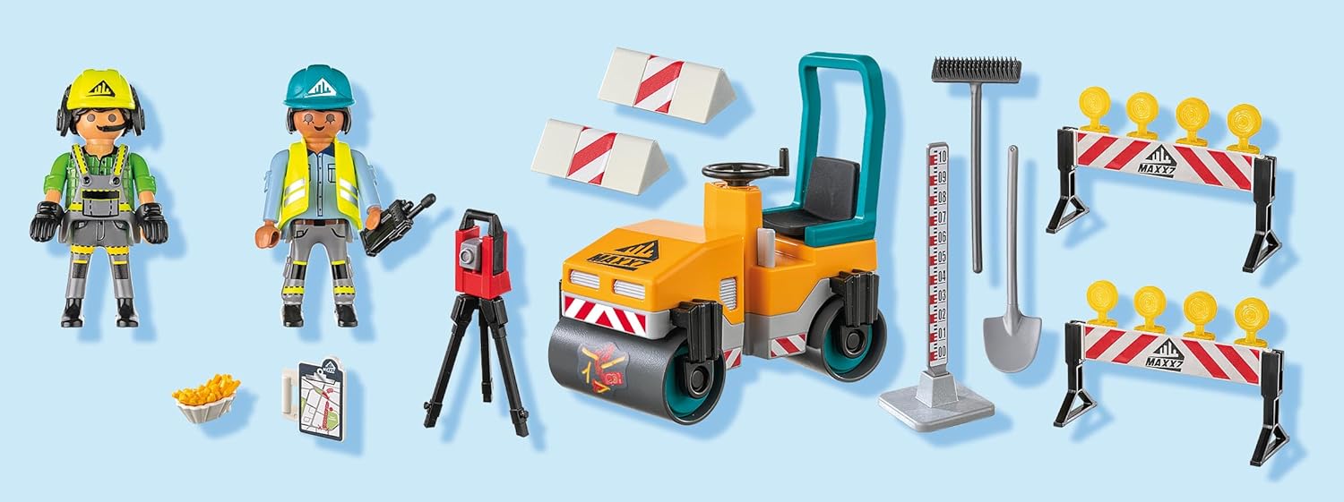 PLAYMOBIL Road Construction Site Toy Child Construction Site Play Set Toy for Children from 4 Years 71751