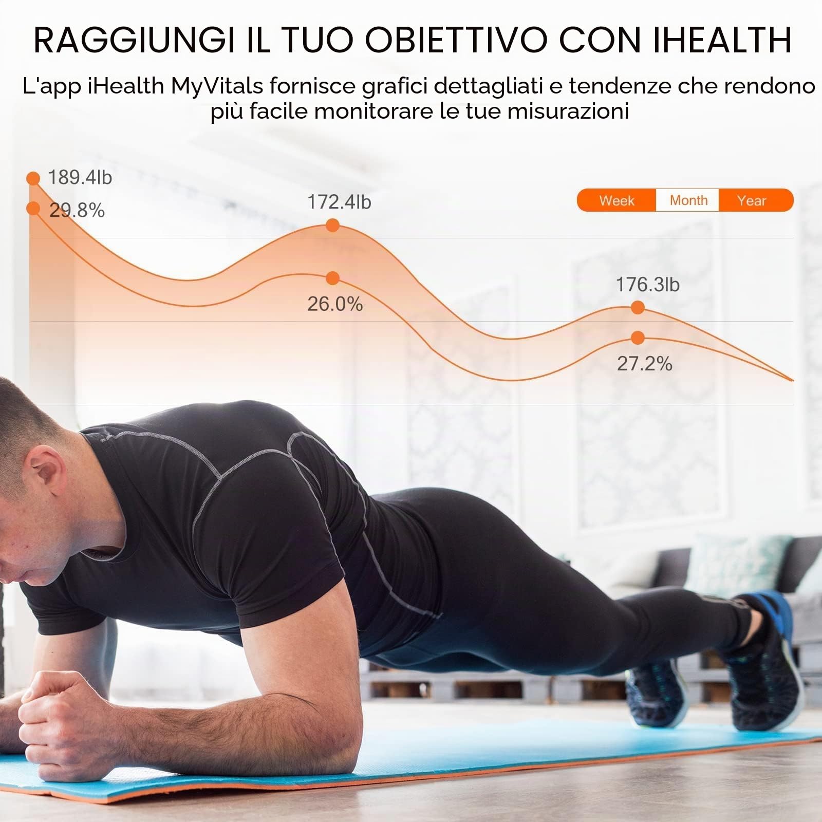 iHealth Nexus PRO - Bilancia da bagno digitale per analizzatore di peso corporeo e composizione con app Bluetooth intelligente per monitorare grasso corporeo, BMI, massa muscolare e altro, con un peso