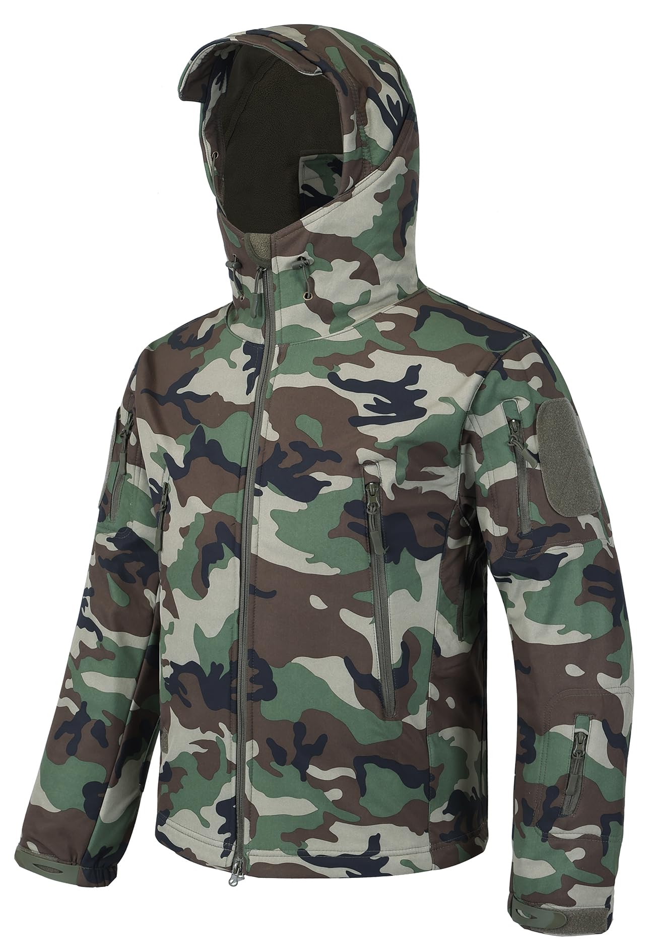 WINRKERY Men's Softshell Jacket Fleece Windproof Waterproof Thermal Tactical Coat Outdoor Jacket Hiking Camping