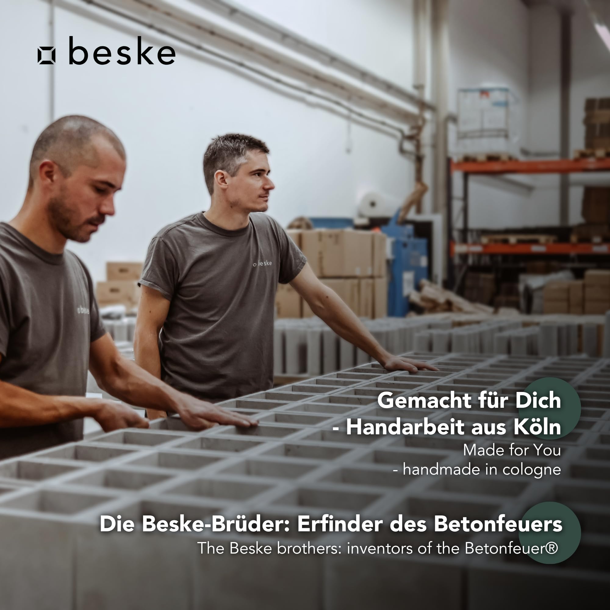Betonfeuer® - Das Original der Beske-Manufaktur | 3 Betonfeuer im Set | Wiederbefüllbare Fackel | Unendliche Brenndauer | Recycling von Kerzenwachs