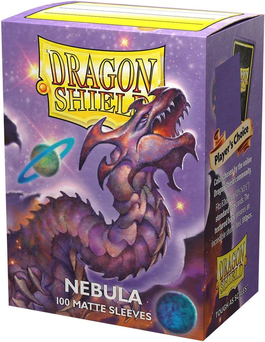 Card Game Dragon Shield Standard Size Sleeves – Matte Nebula 100CT - Card Sleeves are Smooth & Tough - Compatible with Pokemon, Yugioh, & Magic The Gathering Card Sleeves – MTG, TCG, OCG,AT-11054