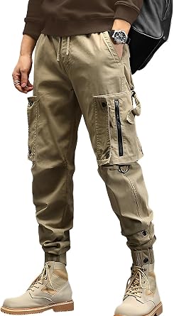 Mens Jogger Pants Punk Cargo Baggy Techwear Hip Hop Harem Pants Streetwear Tactical Track Pants Black White