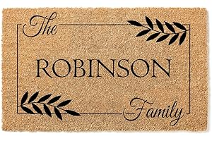 Botanical Personalized Family Name Door Mat