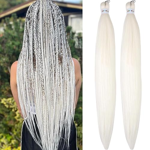 Miniatura 32 de Cabello trenzado para niños preestirado de 16 pulgadas, color negro, Yaki ez, trenzado para niños, trenzas sin nudos