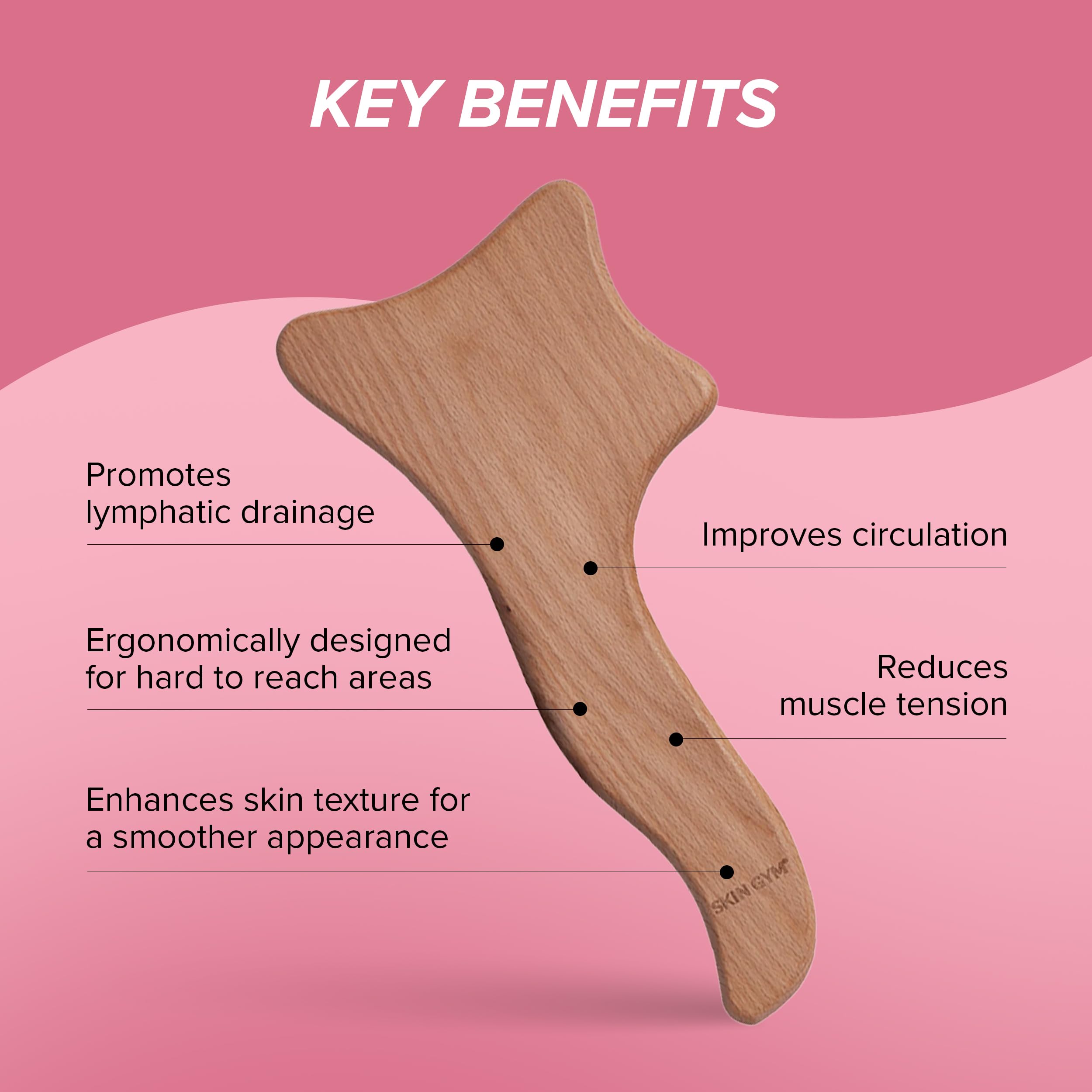 Amazon.com : SKIN GYM Sculpt Lymphatic Body Massage Tool (Wood