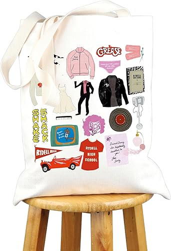Miniatura 5 de Grease Movie Grocery Tote Bag Pink Ladies Shopping Bag Danny y Sandy Gifts
