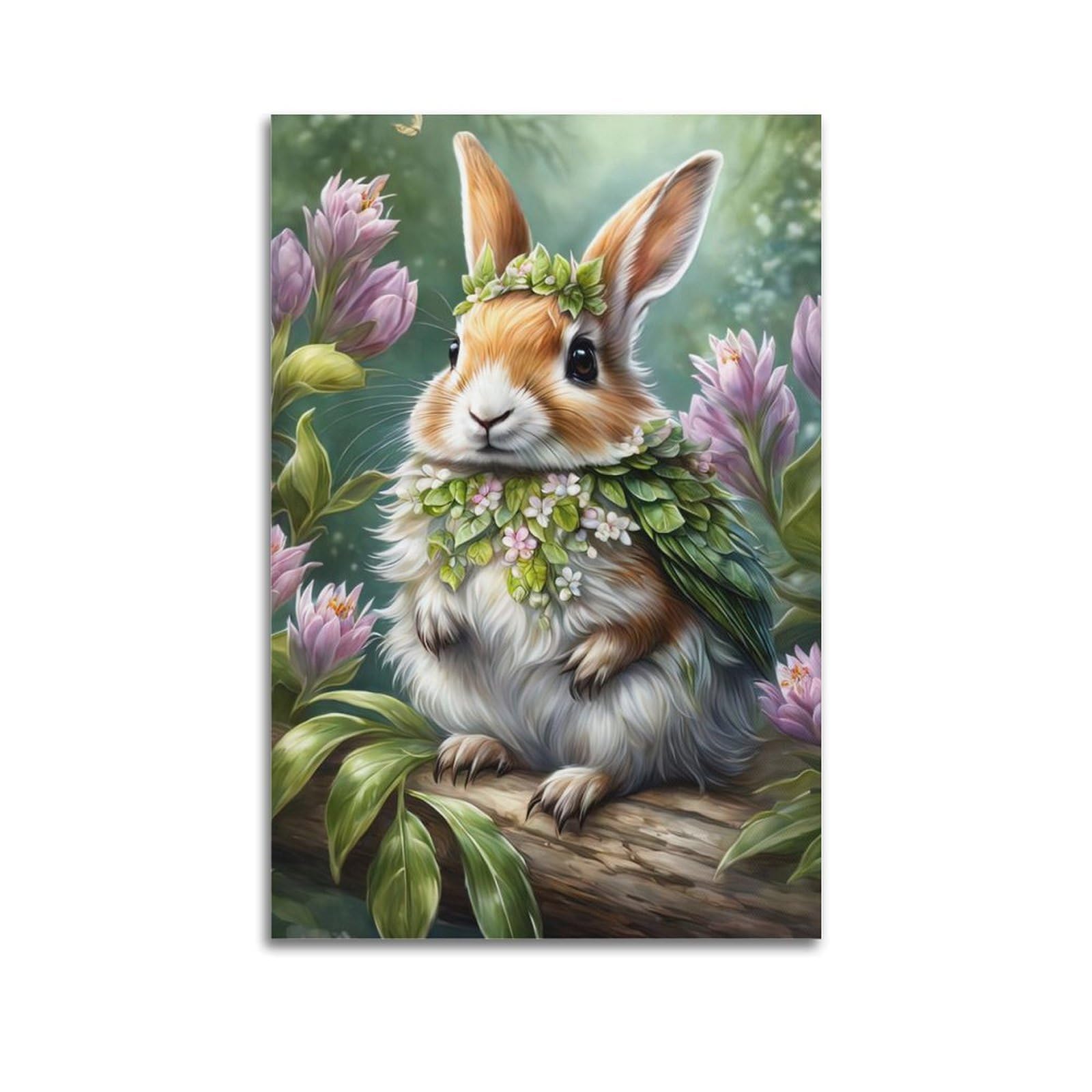 WZKTCL Animal Poster Bunny in The Tree Poster Decorative Painting Canvas Wall Posters And Art Picture Print Modern Family Bedroom Decor Posters 24x36inch(60x90cm)