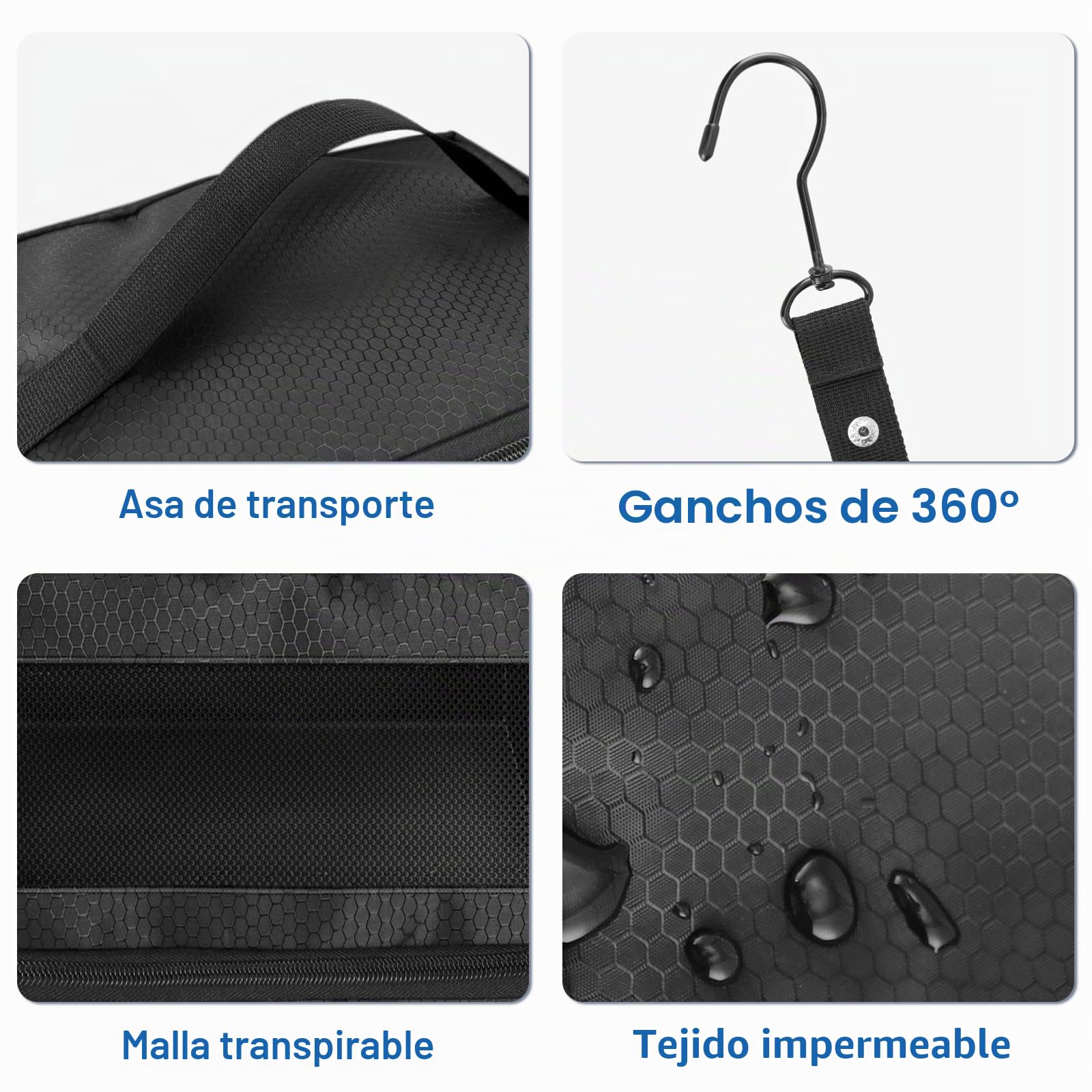 Olosar Organizador de maleta, organizador de equipaje de viaje, estantes de viaje plegables para colgar, cubos de embalaje para maleta, negro, M, M, moderno