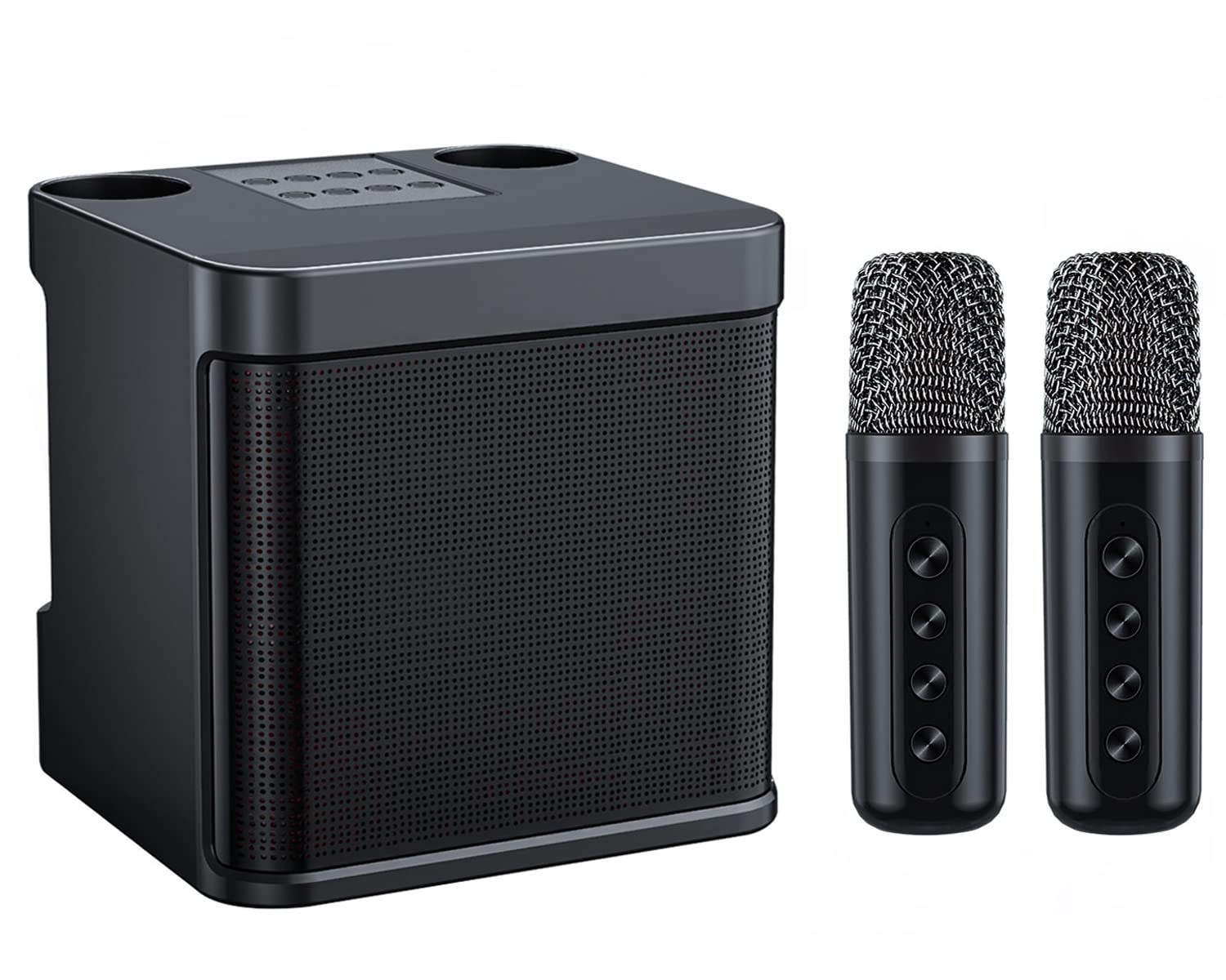 Karaoke Adulte, Enceinte Karaoke 2 Micro sans Fil pour Le Chant, Enceinte Karaoke système de sonorisation Portable kit Karaoke Complet pour la fête, Support Bluetooth, AUX, USB/TF