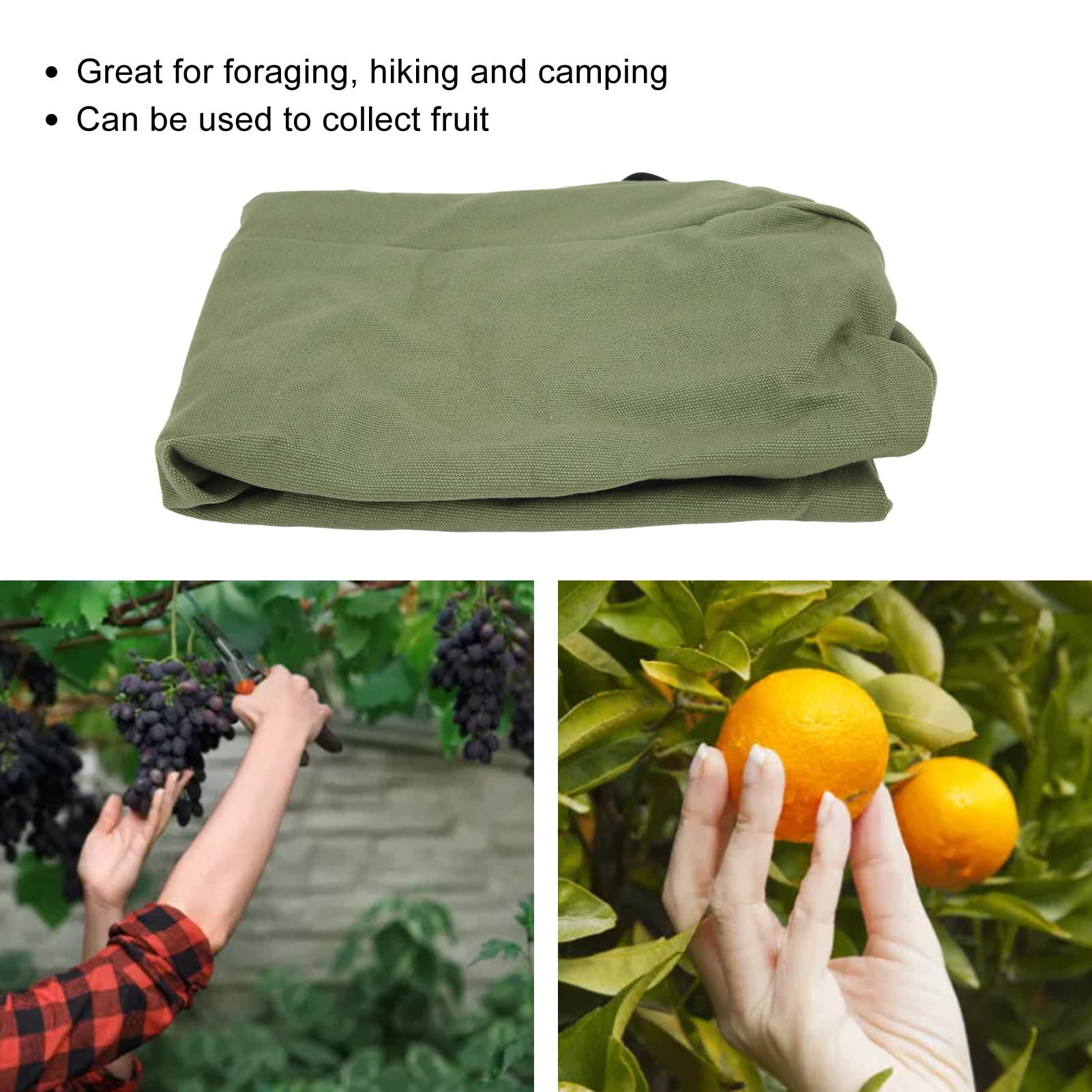 SOONHUA Sac de cueillette de champignons en tissu Oxford pliable, lavable et réutilisable pour la recherche de fruits
