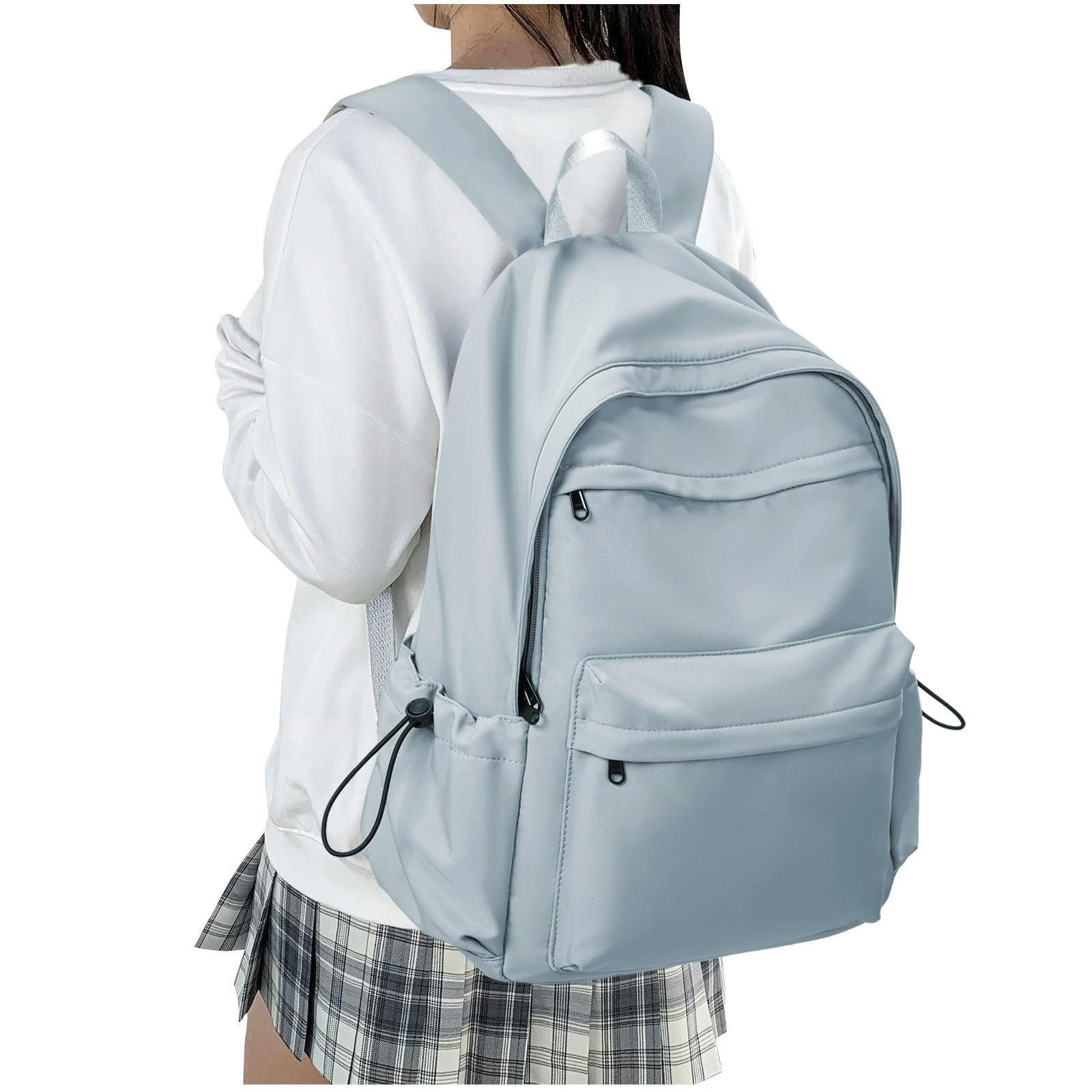 Zaino da Viaggio Universitario Casuale Grande capacità Leggero per Studenti della Scuola Superiore Zaini Scolastici Adolescenti Adatti al Laptop 14 Pollici-Beige