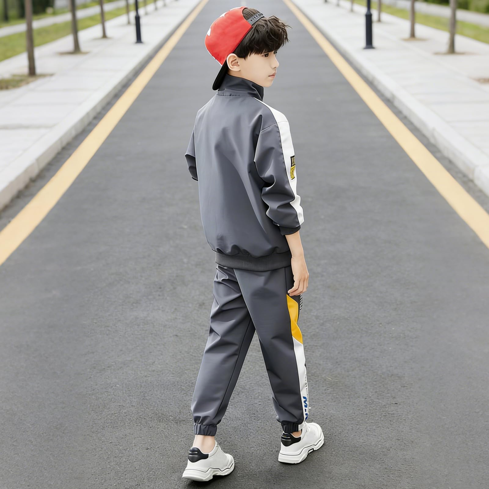 Conjunto Deportivo Niños 2 Piezas/3 Piezas Chandal Casual Chaqueta con Cremallera + Pantalón + Camiseta de Manga Larga