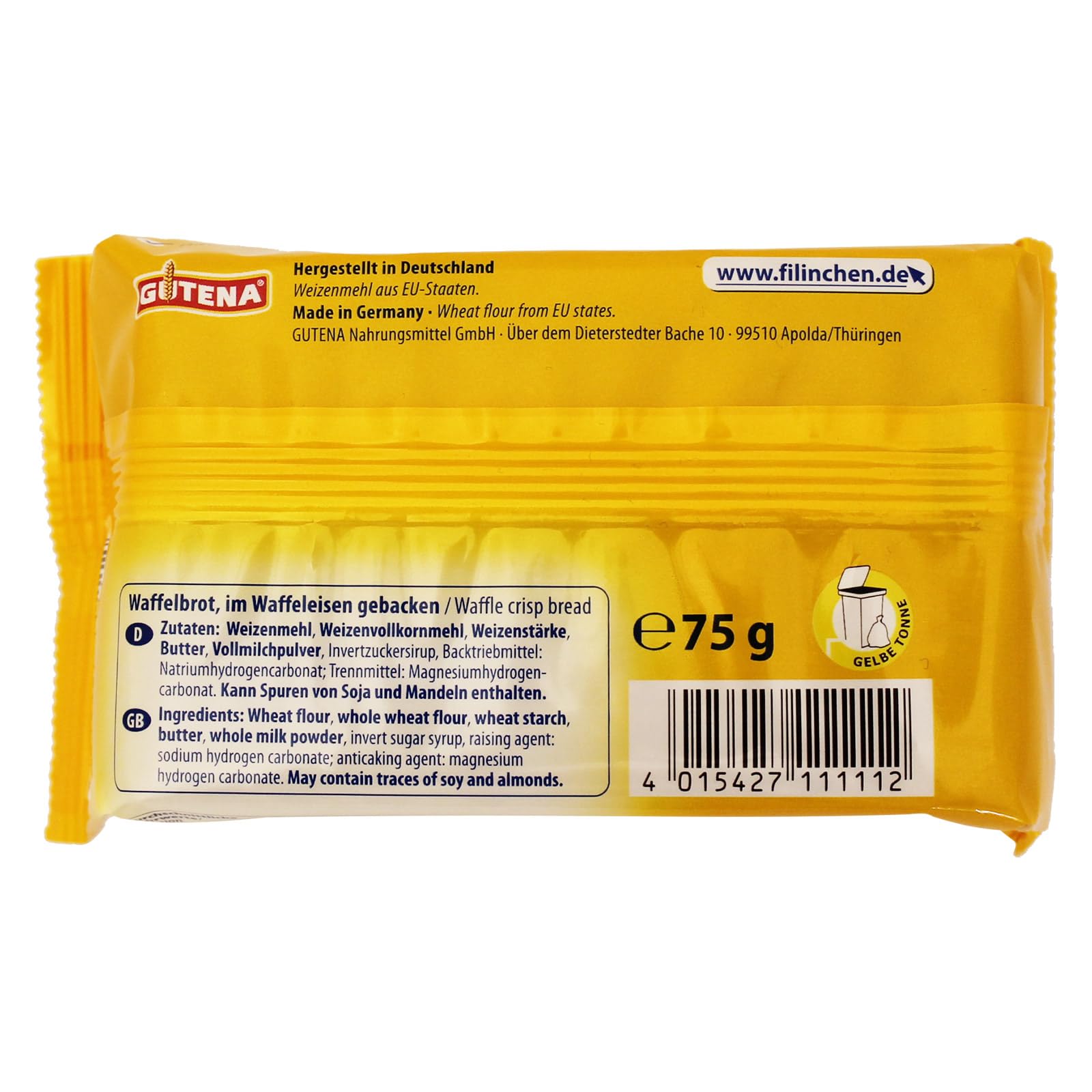 30er Sparpack Filinchen Das Knusper-Brot Original, 30 x 75 g zuckerarm und natriumarm Knäckebrot, Waffelbrot, Knusperbrot, Pausensnack